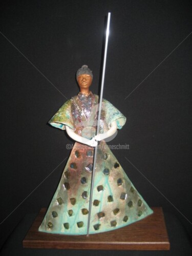 Sculpture titled "Guerrier samouraï" by Noush, Original Artwork