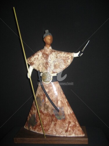 Sculpture titled "Guerrier samouraï" by Noush, Original Artwork