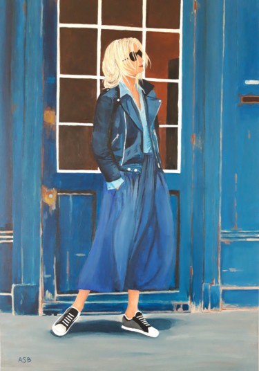 Schilderij getiteld "L'heure bleue" door Anne-Sophie Beau, Origineel Kunstwerk, Acryl