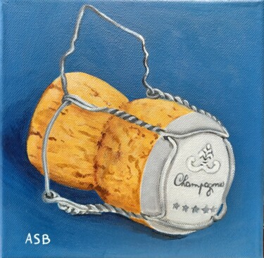 Painting titled "Le bouchon de champ'" by Anne-Sophie Beau, Original Artwork, Acrylic Mounted on Wood Stretcher frame