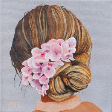 Painting titled "Le chignon 2" by Anne-Sophie Beau, Original Artwork, Acrylic Mounted on Wood Stretcher frame