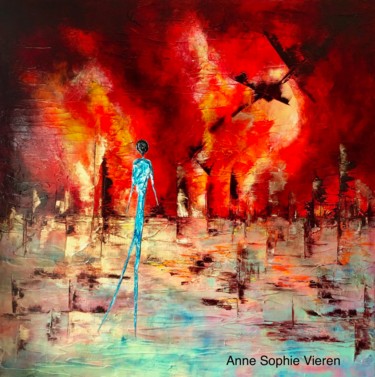 Pintura titulada "Solitude pendant ma…" por Anne Sophie Vieren, Obra de arte original, Oleo Montado en Bastidor de camilla d…
