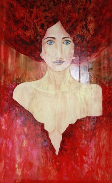 Painting titled "Obsession ..." by Anne Sophie Vieren, Original Artwork, Oil Mounted on Wood Stretcher frame