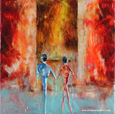 Liaison ... Thème PF Peinture intitulée "Liaison ... Thème PF" par Anne Sophie Vieren, Œuvre d'art originale, Huile Monté sur Châssis en bois