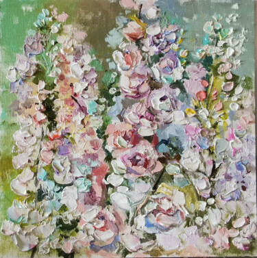 Painting titled "Textured Floral pic…" by Annet Loginova, Original Artwork, Oil