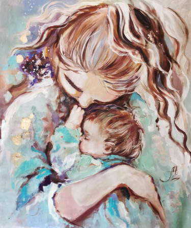 Painting titled "Original Motherhood…" by Annet Loginova, Original Artwork, Oil