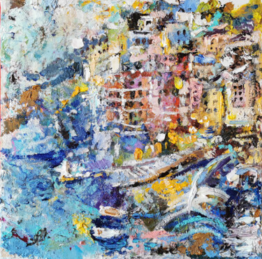 Картина под названием "Cinque Terre painti…" - Annet Loginova, Подлинное произведение искусства, Масло