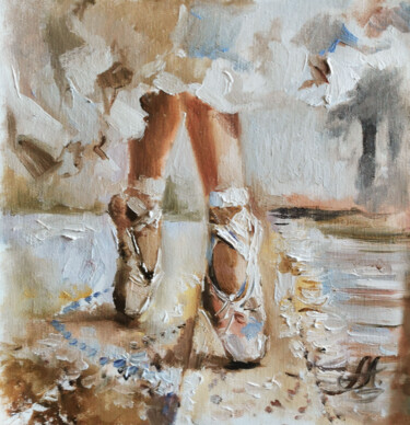 Painting titled "Ballet dancer on ca…" by Annet Loginova, Original Artwork, Oil