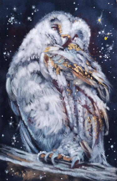 "Owl pastel painting" başlıklı Resim Annet Loginova tarafından, Orijinal sanat, Pastel