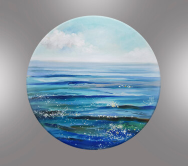 Painting titled "Sea painting on can…" by Annet Loginova, Original Artwork, Oil