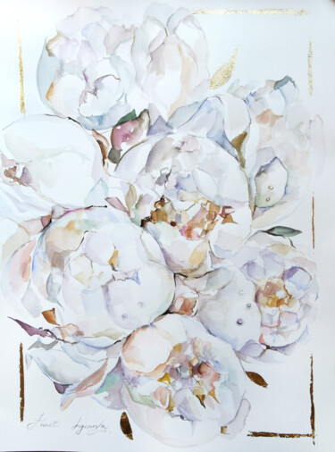 Pintura intitulada "Floral drawing, Neu…" por Annet Loginova, Obras de arte originais, Aquarela