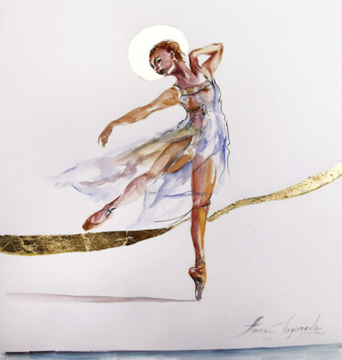 「BALLET ART, BALLERI…」というタイトルの絵画 Annet Loginovaによって, オリジナルのアートワーク, 水彩画