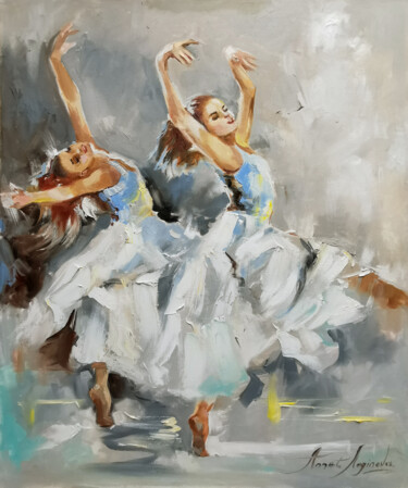 Painting titled "Graceful ballet dan…" by Annet Loginova, Original Artwork, Oil