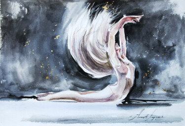 图画 标题为“Ballet dancer drawi…” 由Annet Loginova, 原创艺术品, 水彩