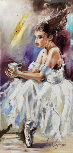 「Ballet dancer girl…」というタイトルの絵画 Annet Loginovaによって, オリジナルのアートワーク, オイル