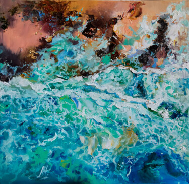 Ζωγραφική με τίτλο "Seascape painting.…" από Annet Loginova, Αυθεντικά έργα τέχνης, Λάδι Τοποθετήθηκε στο Ξύλινο φορείο σκελ…