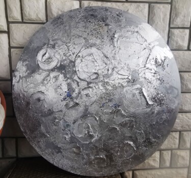 Картина под названием "Silver Moon. Acryli…" - Annet Loginova, Подлинное произведение искусства, Акрил Установлен на Деревян…