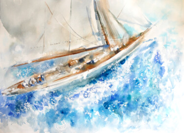 Printmaking titled "Breeze. Watercolor…" by Annet Loginova, Original Artwork, Digital Print