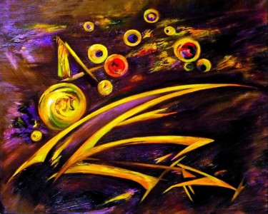 Картина под названием "Ночной зигзаг" - Anna Osadchuk, Подлинное произведение искусства, Масло