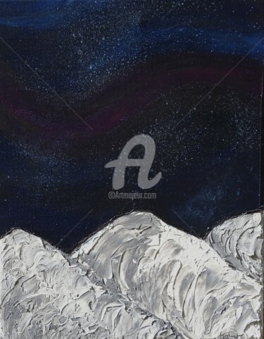 Peinture intitulée "montagne etoilee" par Anne Test'Arts, Œuvre d'art originale, Acrylique
