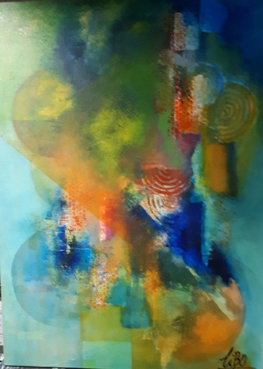 Malarstwo zatytułowany „Dynamique des fluid…” autorstwa Tibo, Oryginalna praca, Akryl