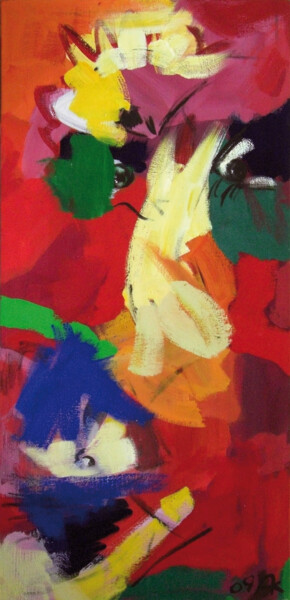 Картина под названием "Der Narziss" - Annette Kunow, Подлинное произведение искусства, Акрил Установлен на Деревянная рама д…
