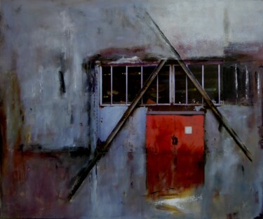 Collages titled "red door and box VK…" by Annette Marx, Original Artwork, Acrylic
