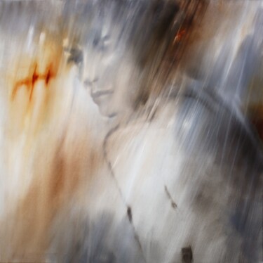 Painting titled "Jana" by Annette Schmucker, Original Artwork, Oil Mounted on Wood Stretcher frame