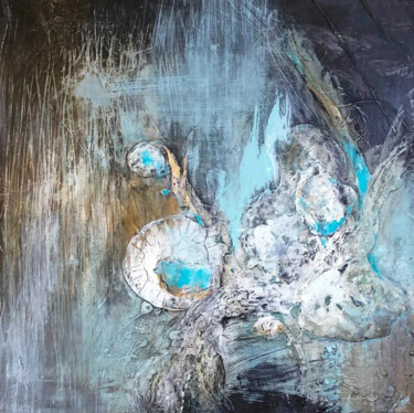 Malerei mit dem Titel "Blue Moon" von Annette Wyrick-Solari, Original-Kunstwerk, Acryl Auf Keilrahmen aus Holz montiert