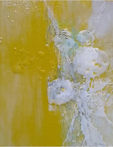 Painting titled "Lemon" by Annette Wyrick-Solari, Original Artwork, Acrylic Mounted on Wood Panel