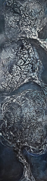 Malarstwo zatytułowany „Blue Collar Cotton” autorstwa Annette Wyrick-Solari, Oryginalna praca, Akryl Zamontowany na Drewnian…