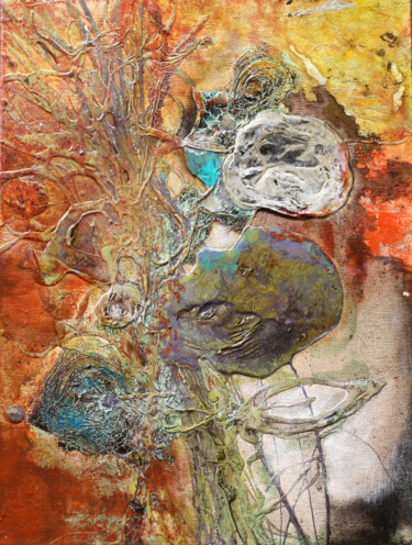 Картина под названием "Firelight" - Annette Wyrick-Solari, Подлинное произведение искусства, Акрил Установлен на Деревянная…