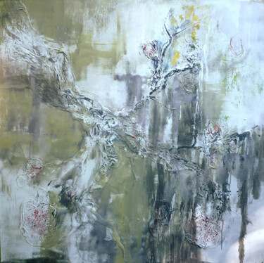 Peinture intitulée "Cotton Rain" par Annette Wyrick-Solari, Œuvre d'art originale, Acrylique Monté sur Châssis en bois