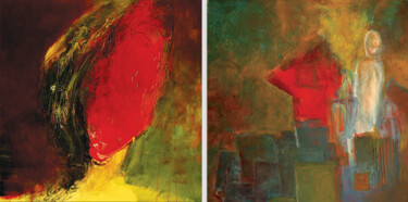 Картина под названием "Red Head" - Annette Wyrick-Solari, Подлинное произведение искусства, Акрил Установлен на Деревянная р…