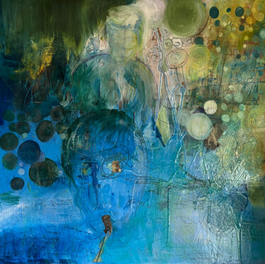 Картина под названием "Fluid (Right)" - Annette Wyrick-Solari, Подлинное произведение искусства, Акрил Установлен на Деревян…
