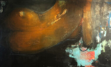 Картина под названием "Red Box Nude" - Annette Wyrick-Solari, Подлинное произведение искусства, Акрил Установлен на Деревянн…