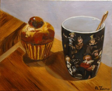 Peinture intitulée "Un thé avec Rembran…" par Anne Zamo, Œuvre d'art originale, Huile