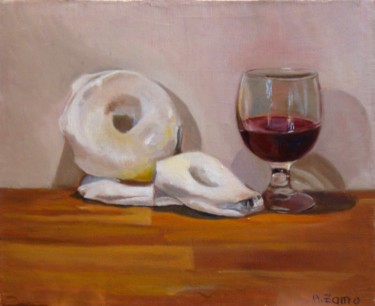 Painting titled "Rousquilles et bany…" by Anne Zamo, Original Artwork, Oil