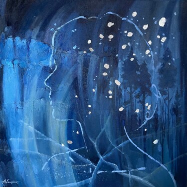 Ζωγραφική με τίτλο "Wintery" από Анна Гапонюк, Αυθεντικά έργα τέχνης, Λάδι Τοποθετήθηκε στο Ξύλινο φορείο σκελετό