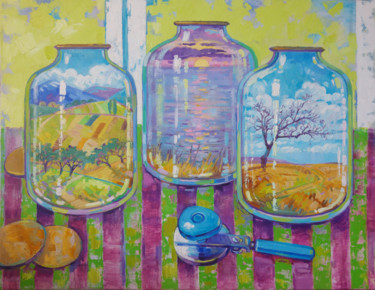 Картина под названием "Original oil painti…" - Анна Гапонюк, Подлинное произведение искусства, Масло Установлен на Деревянна…