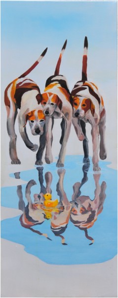 Pittura intitolato "les chiens devant l…" da Annha, Opera d'arte originale, Acrilico