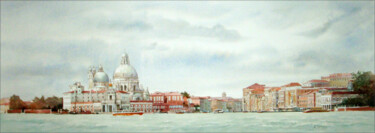 Peinture intitulée "Grand canal 1 venise" par Annick Berteaux, Œuvre d'art originale, Aquarelle