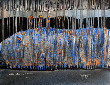Peinture intitulée "le milles pattes au…" par Annick Berteaux, Œuvre d'art originale, Aquarelle