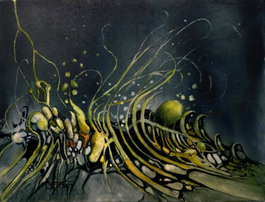 Malerei mit dem Titel "vagalame" von Annick Berteaux, Original-Kunstwerk, Aquarell