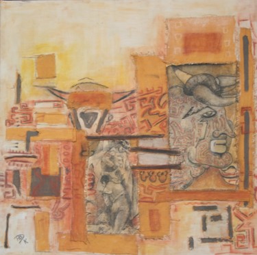 "stigmates" Pintura titulada ""stigmates"" por Annick Bonnet-Dupeyron, Obra de arte original, Collages Montado en Bastidor standard