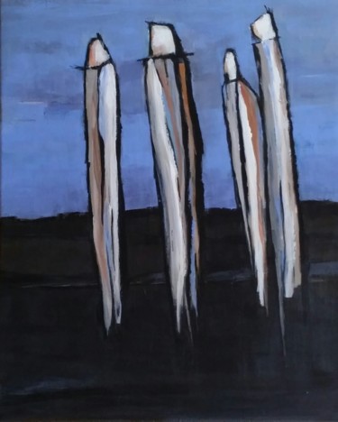 Peinture intitulée "Les oubliés" par Annick Bouhan, Œuvre d'art originale, Acrylique Monté sur Châssis en bois