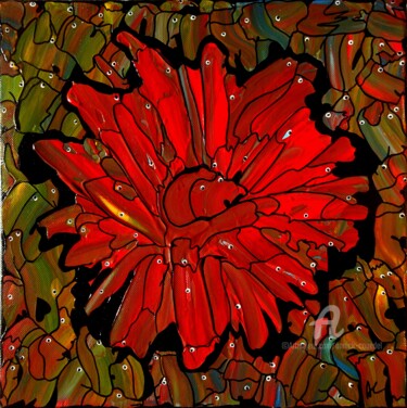 Painting titled "ECLOSION" by Annick Couëdel, Original Artwork, Acrylic