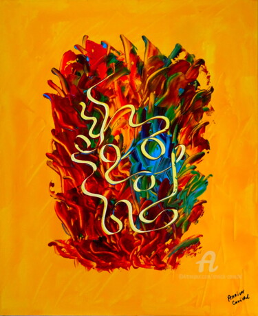 Painting titled "FUOCOSO CON SPIRITO" by Annick Couëdel, Original Artwork, Acrylic