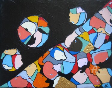 Painting titled "LIKE A ROLLING STON…" by Annick Couëdel, Original Artwork, Acrylic