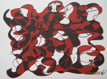 Drawing titled "CATHARSIS" by Annick Couëdel, Original Artwork, Ink